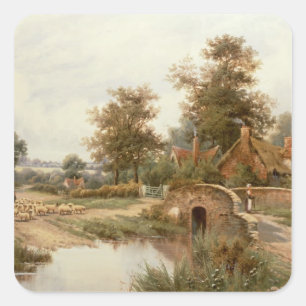 Adesivo Quadrado O guardador de gado dos carneiros