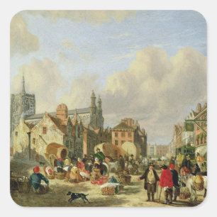 Adesivo Quadrado O Haymarket, Norwich, 1825 (óleo no painel)