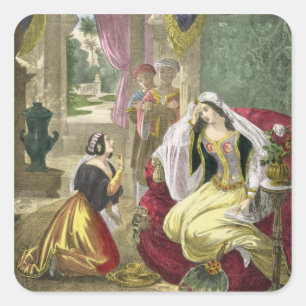 Adesivo Quadrado O hebraico cativo que esperou pela Wi de Naaman