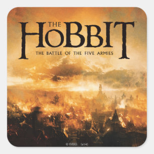 Adesivo Quadrado O Hobbit: A BATALHA de um logotipo de CINCO