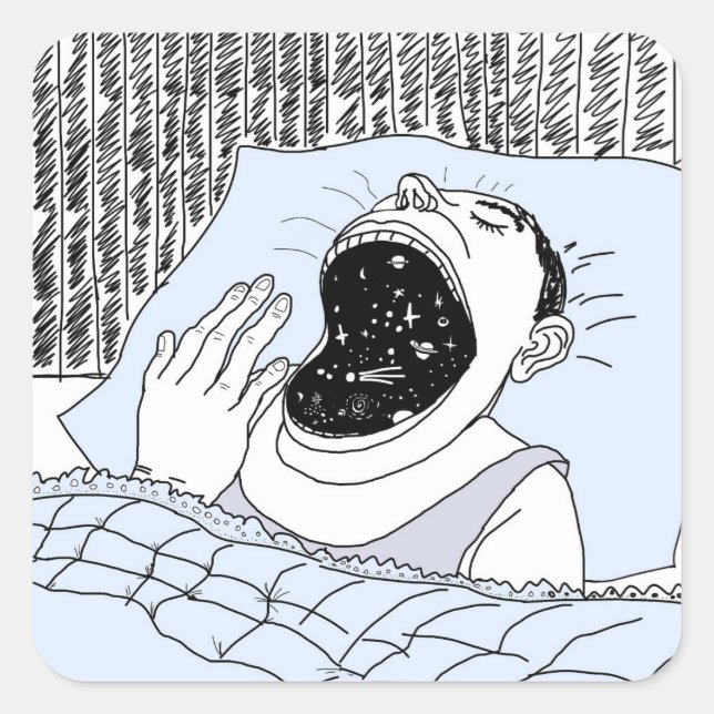 ADESIVO QUADRADO O HOMEM E O COSMOS (Frente)