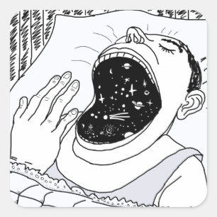 ADESIVO QUADRADO O HOMEM E O COSMOS