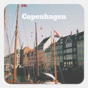 Adesivo Quadrado O icônico Nyhavn, Copenhague, Dinamarca