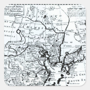 Adesivo Quadrado O império de China e de ilha de Japão