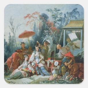 Adesivo Quadrado O jardim chinês, c.1742