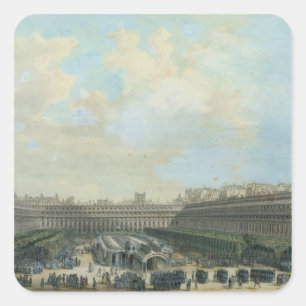 Adesivo Quadrado O jardim do Palais Royal, 1791
