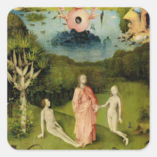 Adesivo Quadrado O jardim dos prazeres terrestres 2