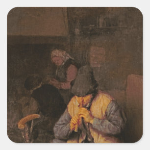 Adesivo Quadrado O jogador de flauta, século XVII