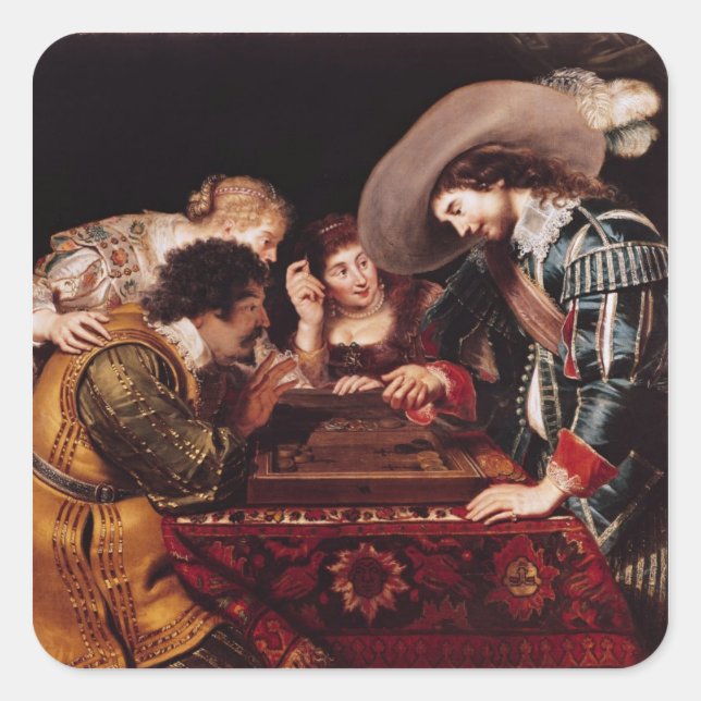 Adesivo Quadrado O jogo do gamão (Frente)