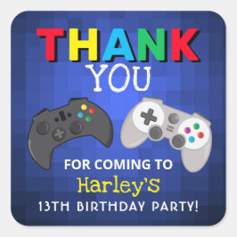 Adesivo Quadrado O Jogo Está Aceso! | Jogo de vídeo Obrigado