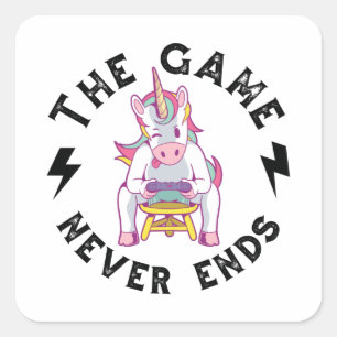 Adesivo Quadrado O jogo nunca acaba