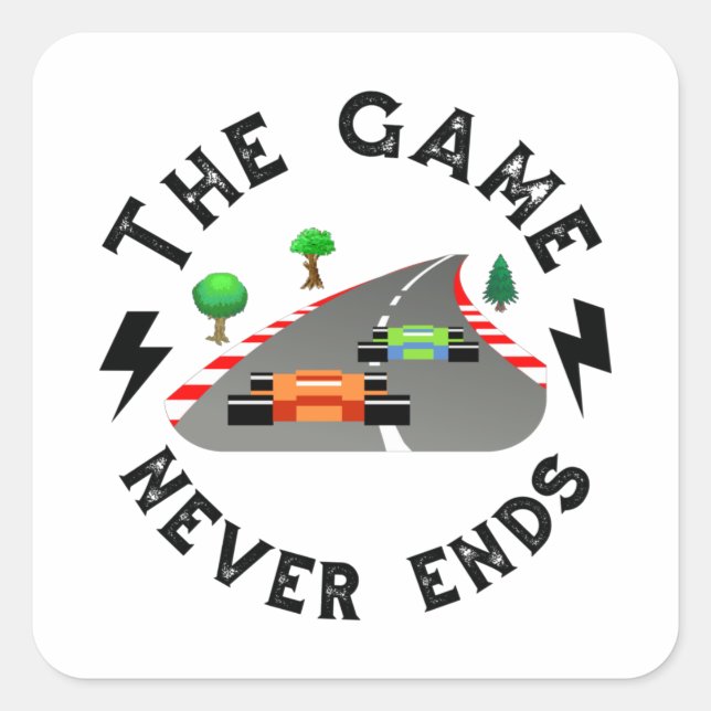 Adesivo Quadrado O jogo nunca acaba (Frente)