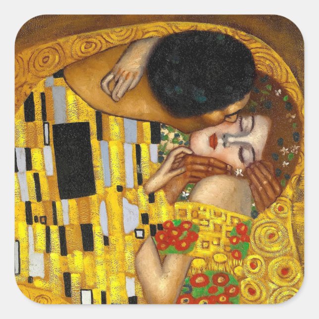 Adesivo Quadrado O Kiss Gustav Klimt (Frente)