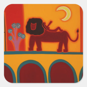 Adesivo Quadrado O leão de Fulham Broadway 2008