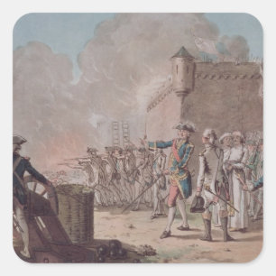 Adesivo Quadrado O levantamento do cerco de Pondicherry, 1748,