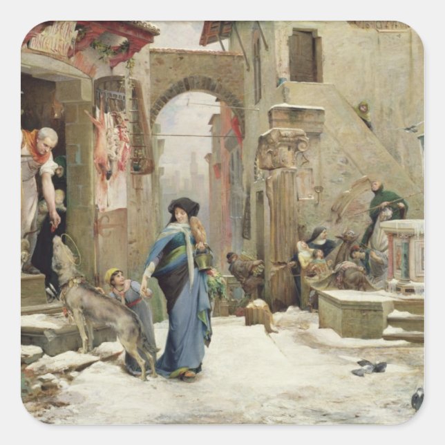 Adesivo Quadrado O Lobo de Gubbio, 1877 (Frente)