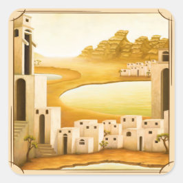 Adesivo Quadrado "O lugar" - Oriente Médio / Pintura do Deserto do