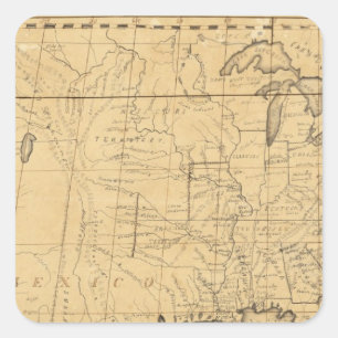 Adesivo Quadrado O mapa das crianças dos Estados Unidos