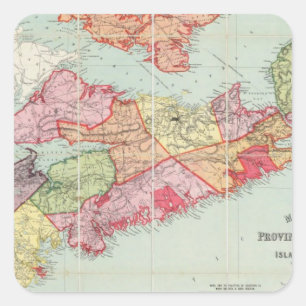 Adesivo Quadrado O mapa de Mackinlay da província de Nova Escócia