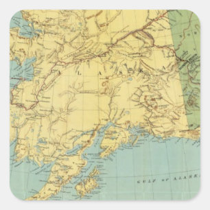 Adesivo Quadrado O mapa de McNally da margem de Alaska