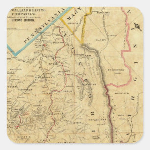 Adesivo Quadrado O mapa de Richardson de West Virginia