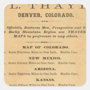 Adesivo Quadrado O mapa de Thayer de Colorado