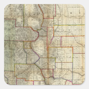 Adesivo Quadrado O mapa novo de Thayer do estado de Colorado