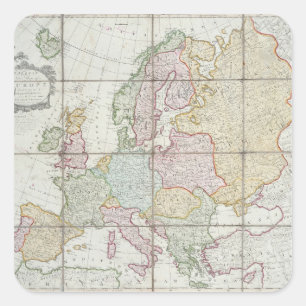 Adesivo Quadrado O mapa novo de Wallis de Europa