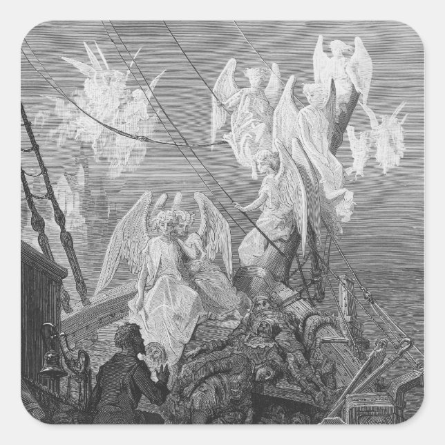 Adesivo Quadrado O mariner vê a banda dos espíritos angélicos (Frente)