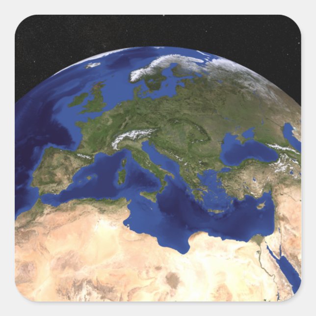 Adesivo Quadrado O mármore azul da próxima geração da Terra 7 (Frente)