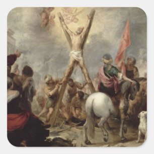 Adesivo Quadrado O martírio de St Andrew, 1675-82 (óleo no canva