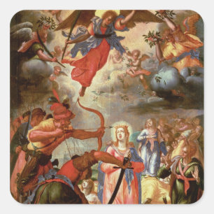 Adesivo Quadrado O martírio de St Ursula, início do século XVII
