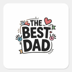 Adesivo Quadrado O melhor design de texto do Pai