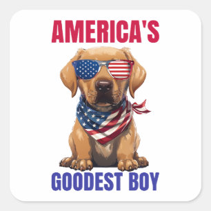 Adesivo Quadrado O Melhor Labrador da América