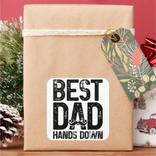 Adesivo Quadrado O melhor Pai derruba o Pai Piada do bigode