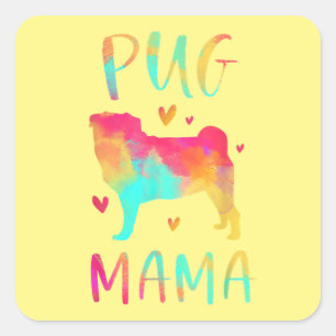 Adesivo Quadrado O Melhor Pug Mãe De Todos Os tempos