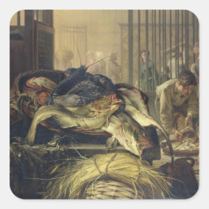 Adesivo Quadrado O mercado de peixes