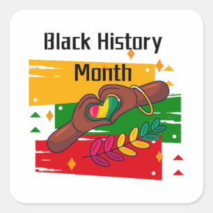 Adesivo Quadrado O Mês da História Negra Celebrando Levanta Juntos