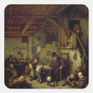 Adesivo Quadrado O mestre da escola, c.1662 (óleo no painel)