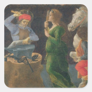 Adesivo Quadrado O milagre de St. Eligius, painel do predella do th