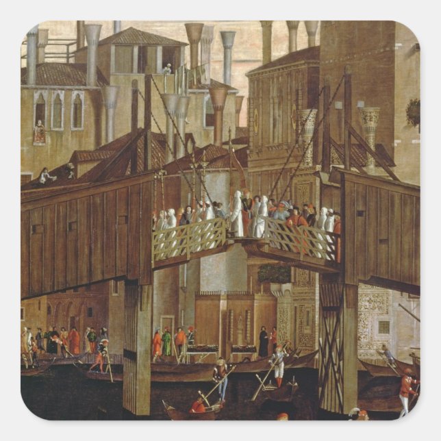 Adesivo Quadrado O Milagre do Relic da Santa Cruz, detalhe (Frente)