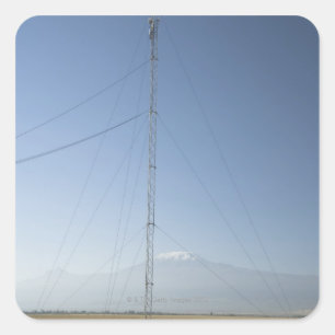 Adesivo Quadrado O Monte Kilimanjaro no fundo