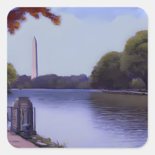 Adesivo Quadrado O Monumento Nacional em Washington D.C.