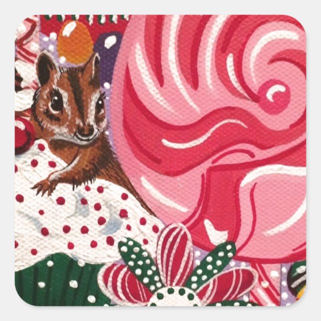 Adesivo Quadrado "O Mundo da Mineração de Elizabeth" (Frente)