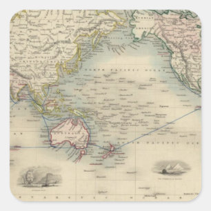 Adesivo Quadrado O mundo na projeção de Mercator