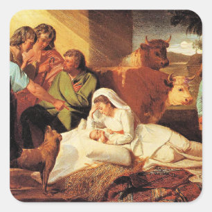 Adesivo Quadrado O Nascimento de Jesus por John Singleton Copley