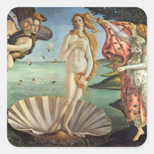 Adesivo Quadrado O Nascimento de Vênus por Sandro Botticelli