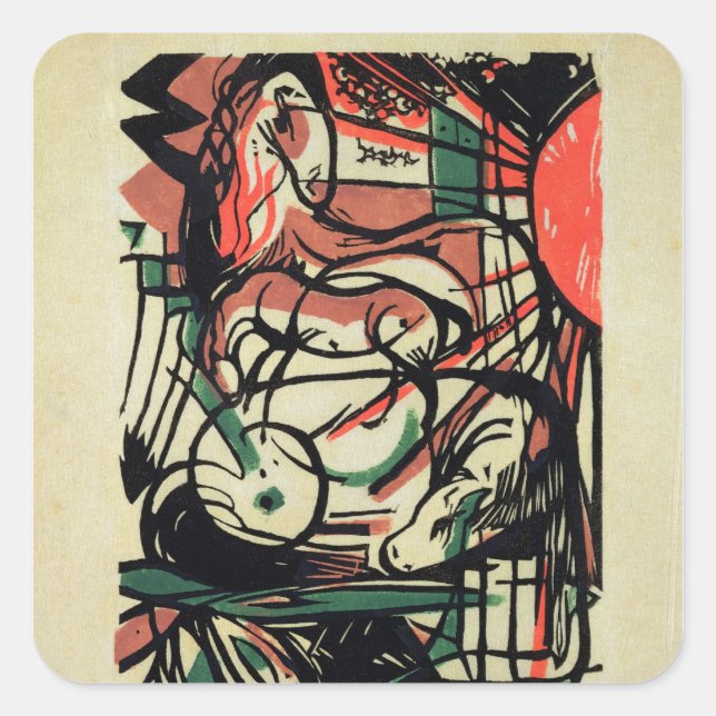 Adesivo Quadrado O nascimento do cavalo, 1913 (Frente)