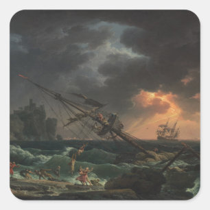 Adesivo Quadrado O Naufrágio por Claude-Joseph Vernet