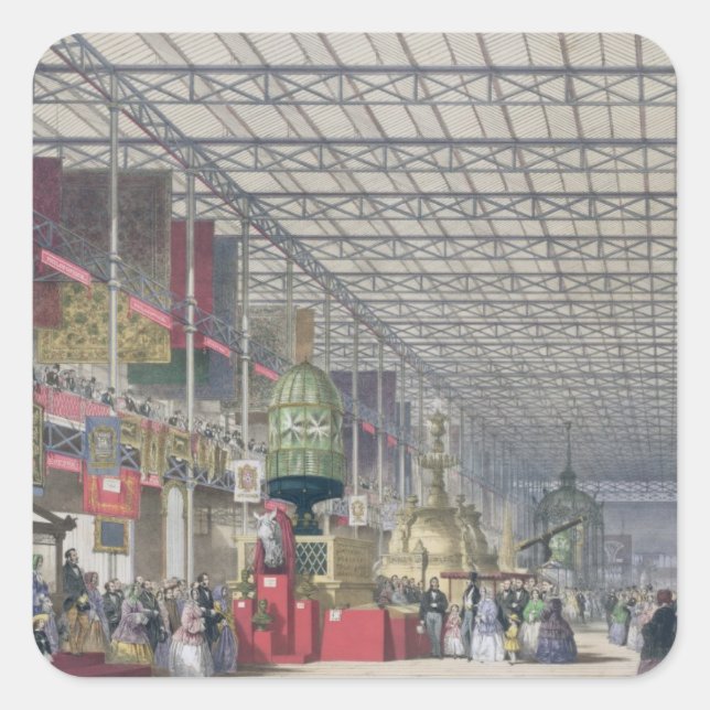 Adesivo Quadrado O Nave Britânico da Exposição de Excelente, 1851 ( (Frente)